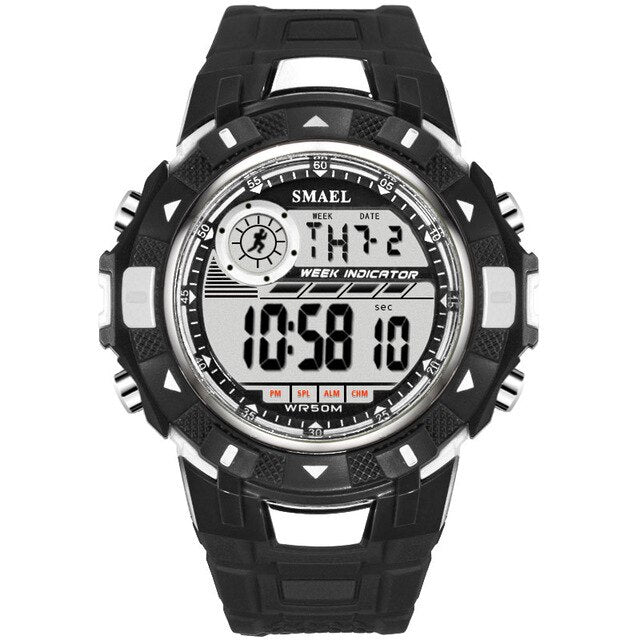 SMAEL Men Sports Watches Digital LED Light Watch Mens Military Watches Top Brand Luxury Electronic Wristwatches Relojes Hombre