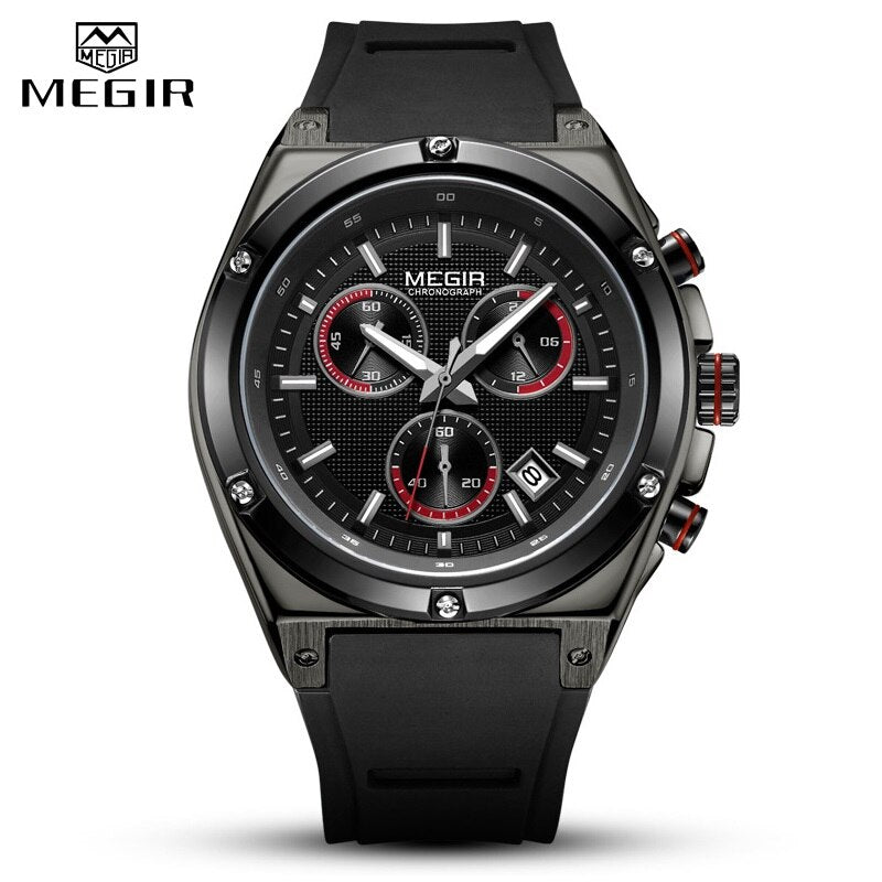 MEGIR Luxury Mens Sport Watches Casual Silicone Waterproof Luminous Watch Men Date Analogue Quartz Wristwatch Relogio Masculino