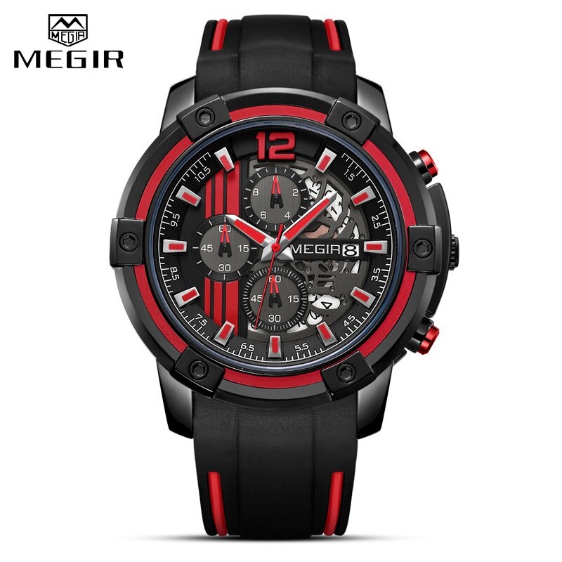 MEGIR Mens Analog Sport Quartz Watch Waterproof Chronograph Men Top Brand Luxury Watches Army Military Clock Relogio Masculino