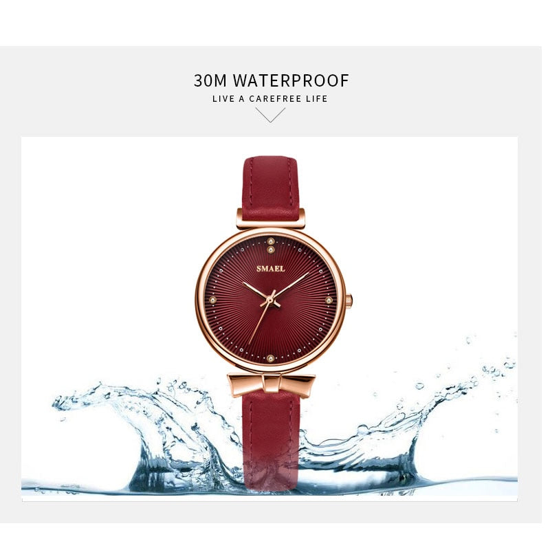 SMAEL Women Watches Luxury Brand Analog Quartz Wristwatches for Fashion Women Female Ladie Watch Waterproof Clock Ladies Gift