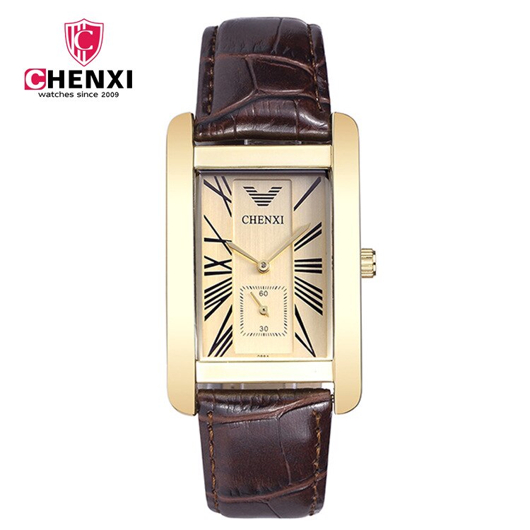 CHENXI High Quality Men Black Lleather Quartz Movement Male Watches Business Casual Style Watch Men&Women Clock Gift Wristwatch