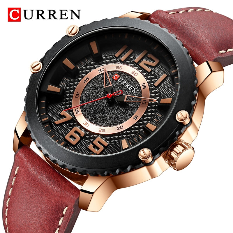 CURREN Watch Top Luxury Brand Fashion Sport Quartz Wristwatch Leather Mens Watches Waterproof Army Military Clock