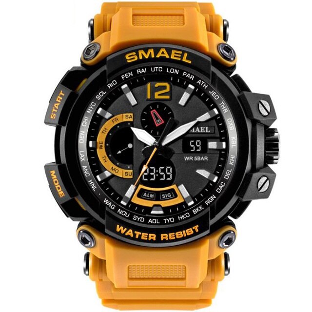 SMAEL Top Brand Luxury Sport Watch Men Digital Watches 5Bar Waterproof Military Dual Display Wristwatches Relogio Masculino 1702