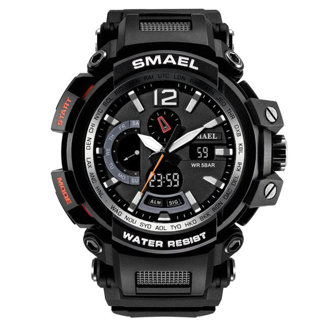 SMAEL Top Brand Luxury Sport Watch Men Digital Watches 5Bar Waterproof Military Dual Display Wristwatches Relogio Masculino 1702