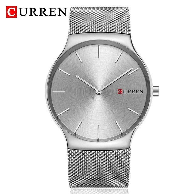 CURREN Luxury Brand Watch Analog Display Clock Men's Quartz Wrist Watch Steel Mesh Slim Watch Mens Watches relogio masculino