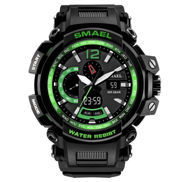 SMAEL Top Brand Luxury Sport Watch Men Digital Watches 5Bar Waterproof Military Dual Display Wristwatches Relogio Masculino 1702