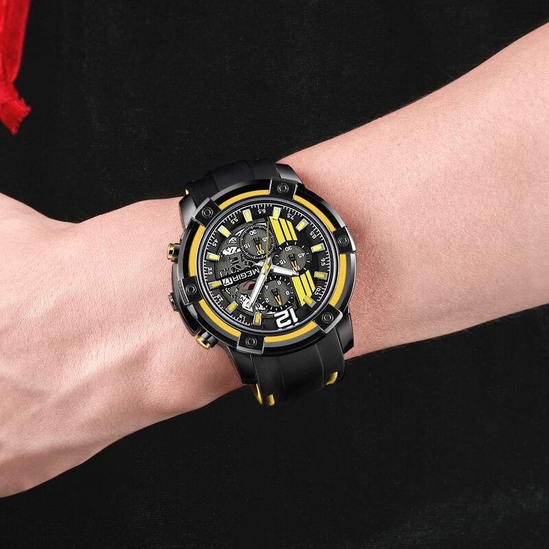 MEGIR Mens Analog Sport Quartz Watch Waterproof Chronograph Men Top Brand Luxury Watches Army Military Clock Relogio Masculino