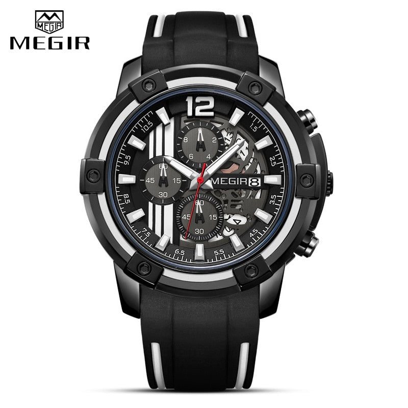 MEGIR Mens Analog Sport Quartz Watch Waterproof Chronograph Men Top Brand Luxury Watches Army Military Clock Relogio Masculino