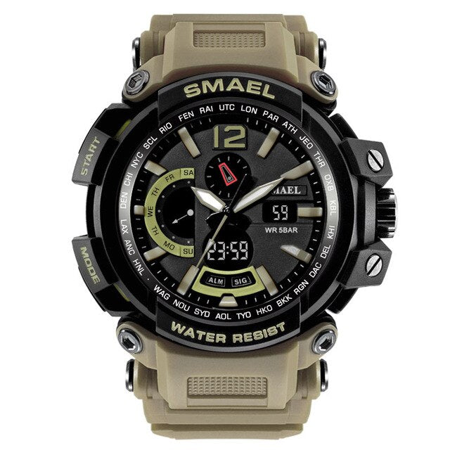 SMAEL Top Brand Luxury Sport Watch Men Digital Watches 5Bar Waterproof Military Dual Display Wristwatches Relogio Masculino 1702