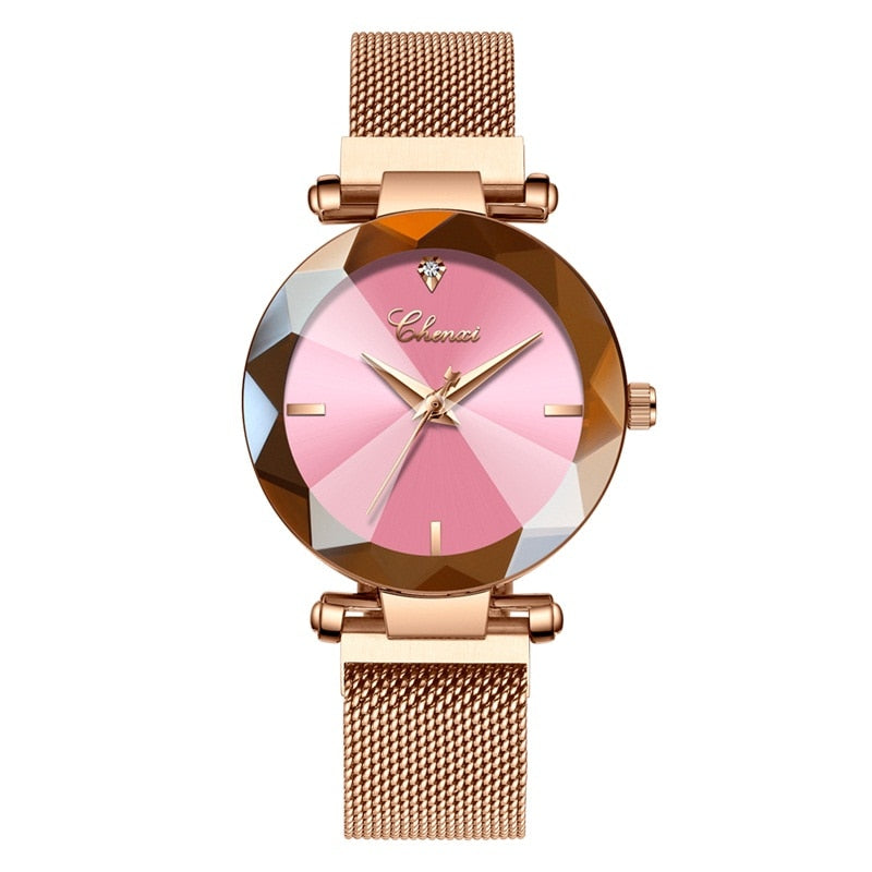 CHENXI Brand Gem Cut Geometry Clock Wristwatches Ladies Luxury Quartz Watches Women Dress Watch Woman Relogio Feminino 4 Color