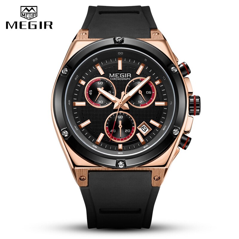 MEGIR Luxury Mens Sport Watches Casual Silicone Waterproof Luminous Watch Men Date Analogue Quartz Wristwatch Relogio Masculino