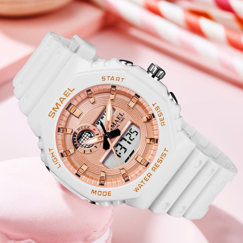 SMAEL Fashion Women Digital Watch Top Luxury Brands Sports Ladies Watches LED Quartz Small Dial Wrist Watch Relogio Feminino