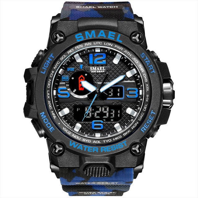 SMAEL1545D Sport Watch For Men Army LED Waterproof Watches Men's Top Luxury Brand Digital Quartz WristWatch Male wrist Stopwatch