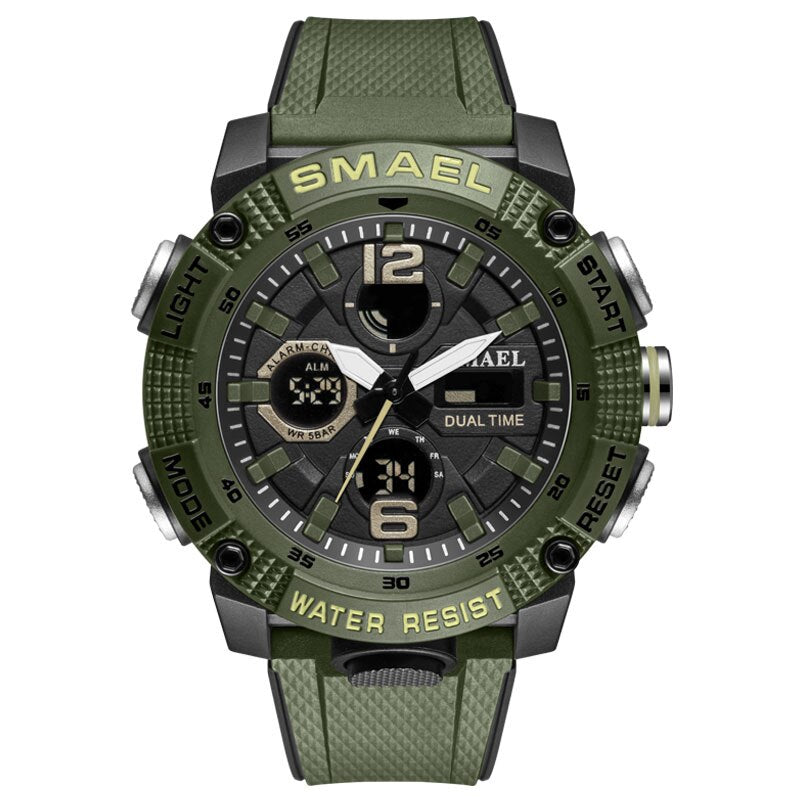 SMAEL Military Sport Watch Men Dual Display Waterproof Top Brand Luxury Digital Quartz Clock Male Wrist Watch Relogio Masculino