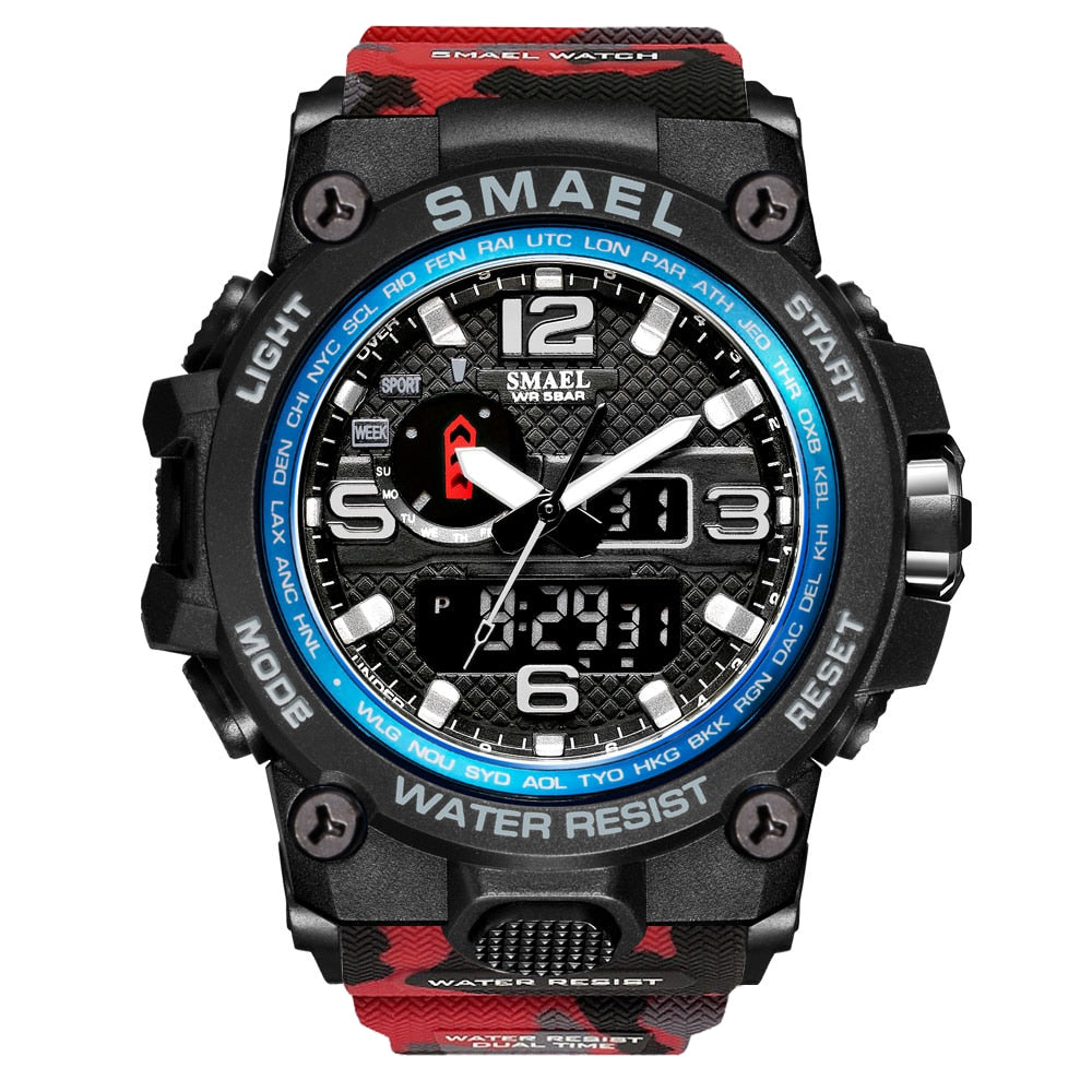 SMAEL1545D Sport Watch For Men Army LED Waterproof Watches Men's Top Luxury Brand Digital Quartz WristWatch Male wrist Stopwatch