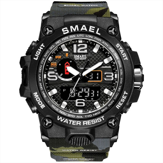 SMAEL1545D Sport Watch For Men Army LED Waterproof Watches Men's Top Luxury Brand Digital Quartz WristWatch Male wrist Stopwatch