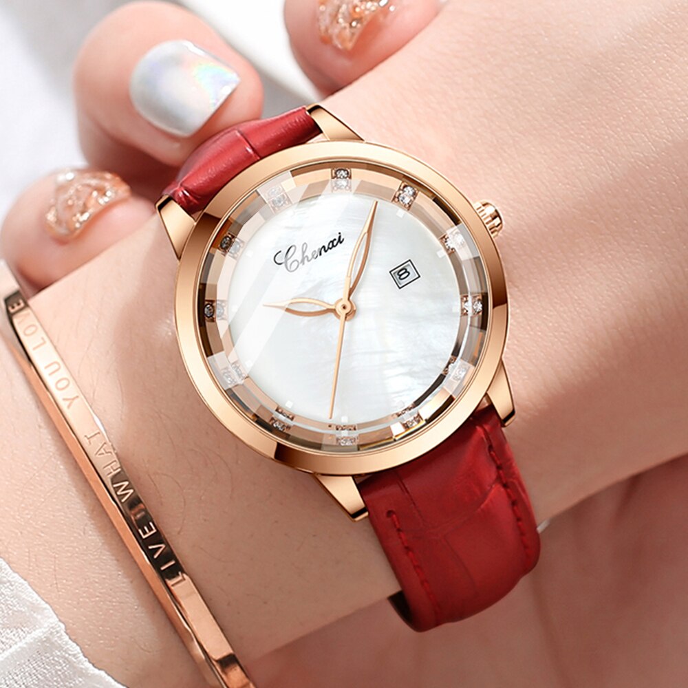 CHENXI Women Watch Brand Luxury Casual Leather Lady Waterproof Clock Women's Wristwatch Analog  Quartz Watch Relogio Feminino