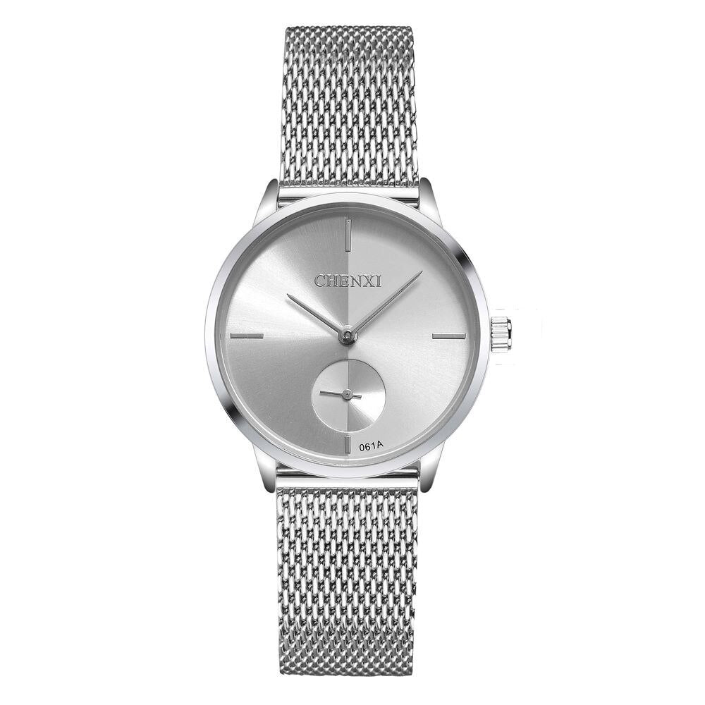 CHENXI Fashion Brand Quartz Lovers Watches Waterproof Stainless Steel Mesh Watch for Men and Women Business Style Wristwatch