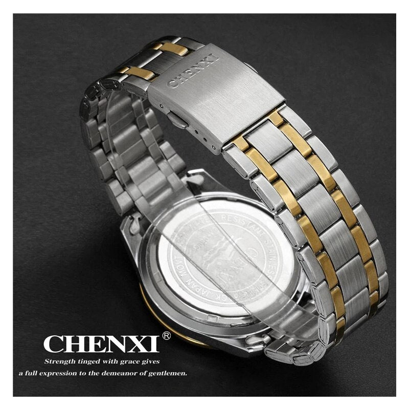 New CHENXI Mens Quartz Watches Fashion Stainless Steel Business Waterproof Watch Top Brand Luxury Date Analog Wristwatch