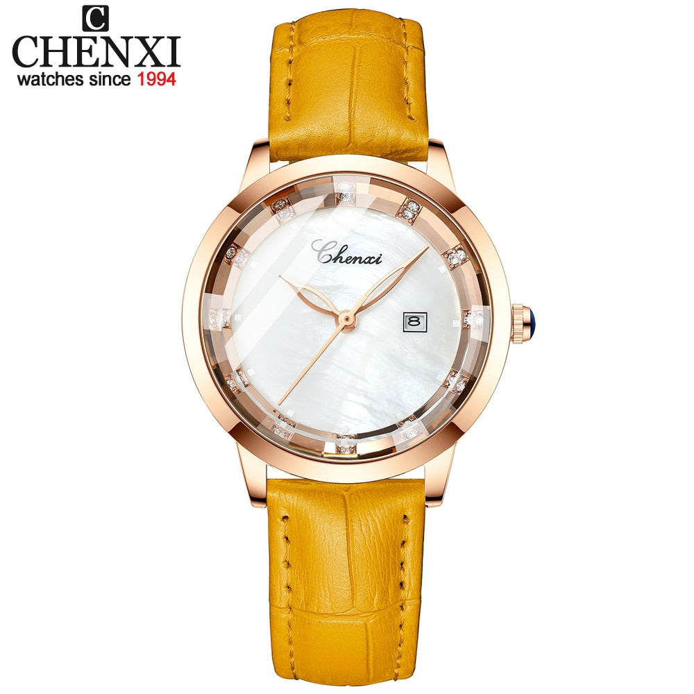 CHENXI Women Watch Brand Luxury Casual Leather Lady Waterproof Clock Women's Wristwatch Analog  Quartz Watch Relogio Feminino