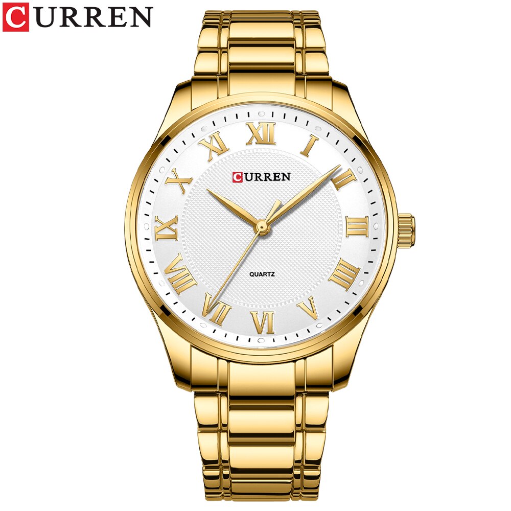 CURREN Men Watch Stainless Steel Simple Quartz Wristwatches High Quality Business Man Waterproof Luminous Watches Clock Male