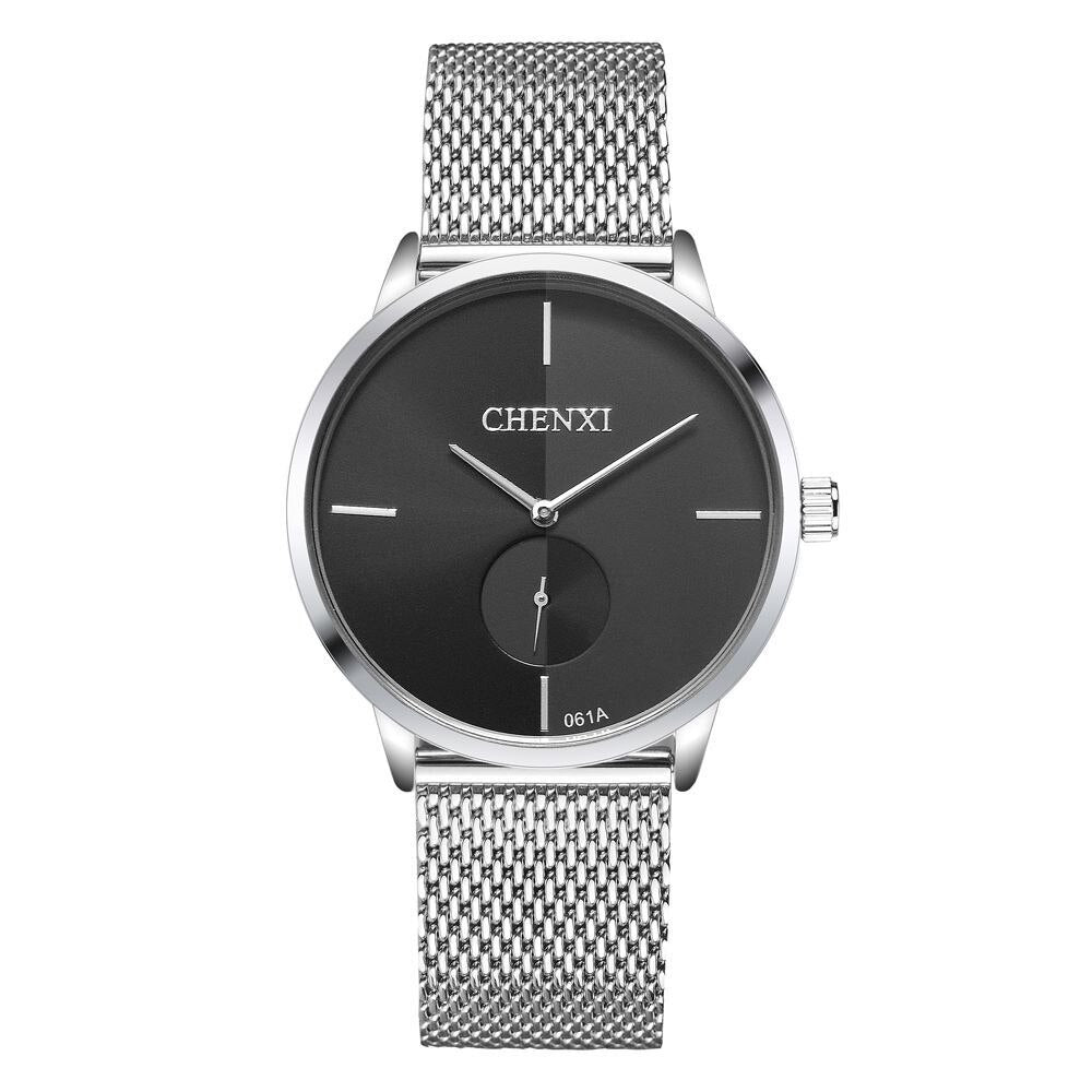 CHENXI Fashion Brand Quartz Lovers Watches Waterproof Stainless Steel Mesh Watch for Men and Women Business Style Wristwatch
