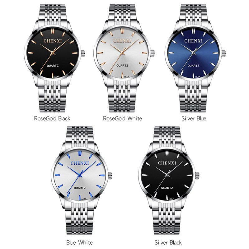 CHENXI Top Luxury Men Brand Stainless Steel Quartz Watch Men's Casual Waterproof Analog Sport Wristwatches Fashion Clock Male