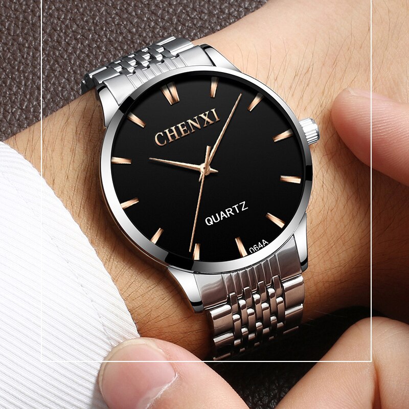 CHENXI Top Luxury Men Brand Stainless Steel Quartz Watch Men's Casual Waterproof Analog Sport Wristwatches Fashion Clock Male