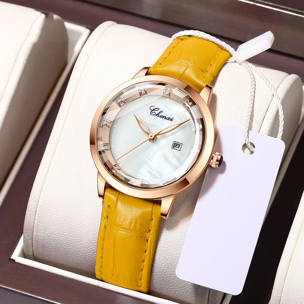 CHENXI Women Watch Brand Luxury Casual Leather Lady Waterproof Clock Women's Wristwatch Analog  Quartz Watch Relogio Feminino