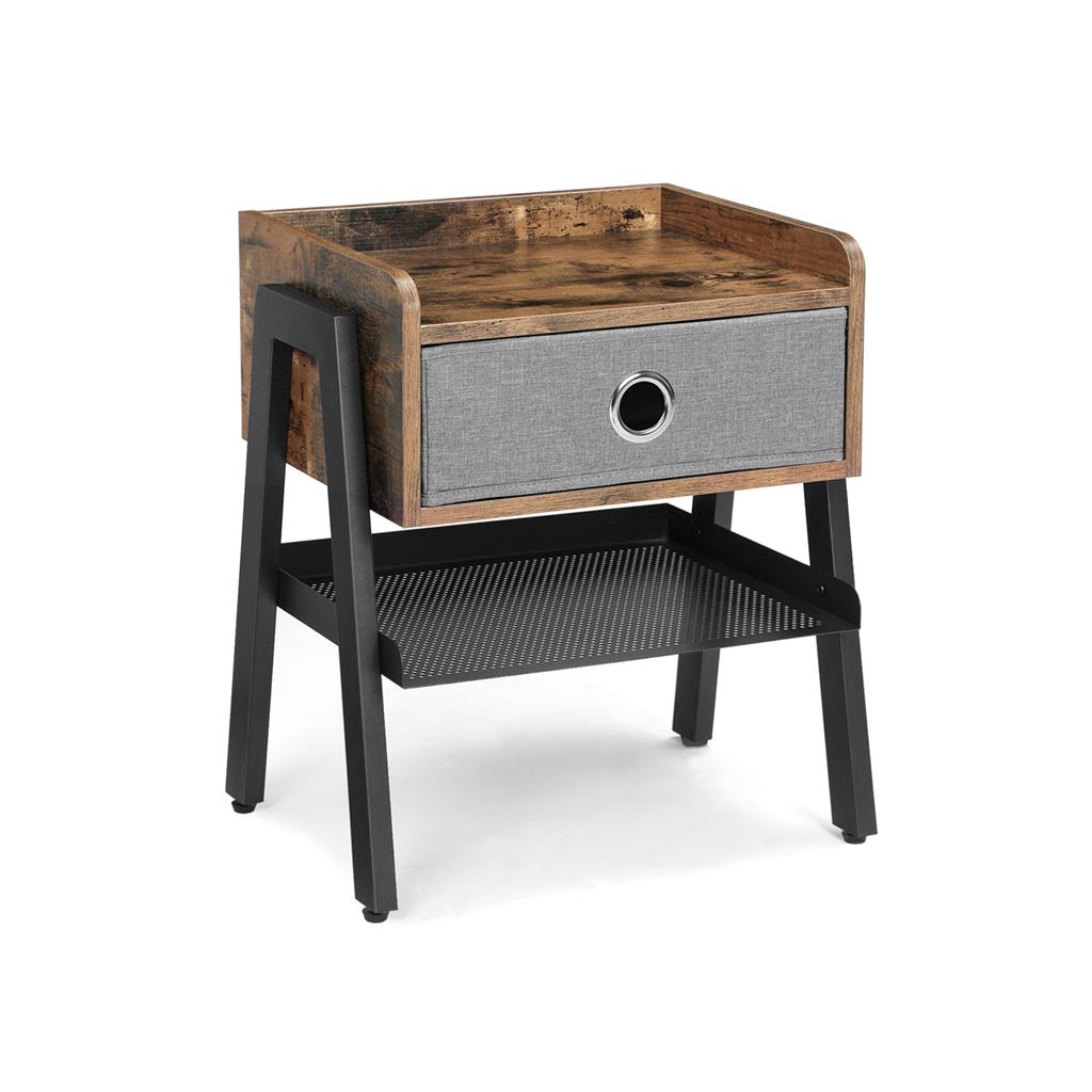 VASAGLE Fabric Drawer End Table