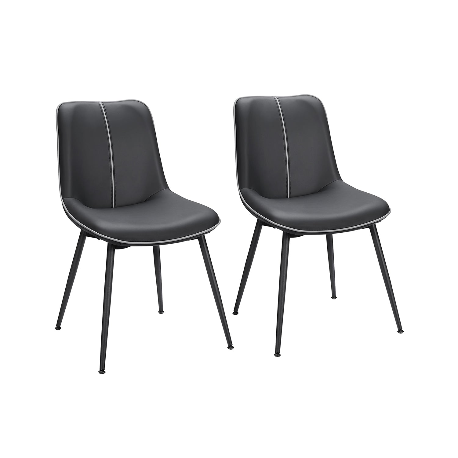 VASAGLE Set of 2 Upholstered Leather Dining Chairs