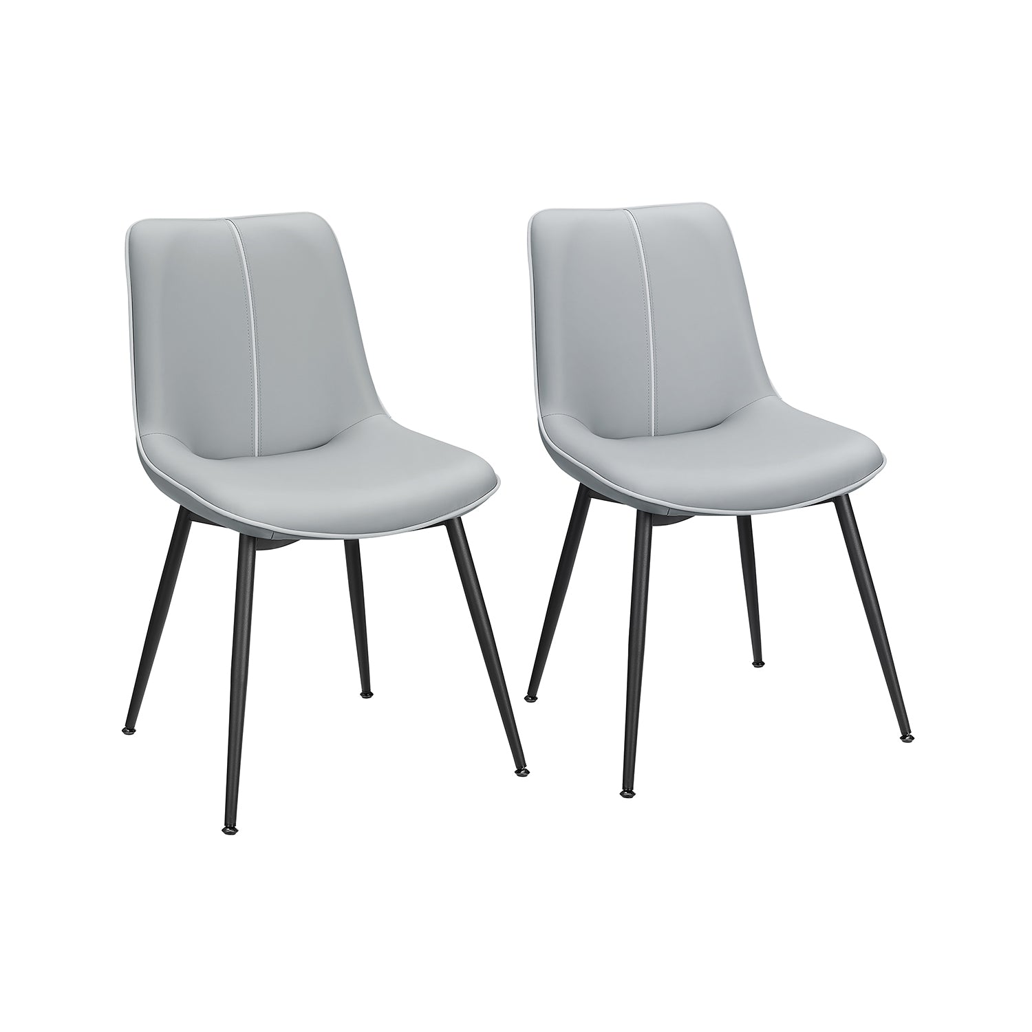 VASAGLE Set of 2 Upholstered Leather Dining Chairs