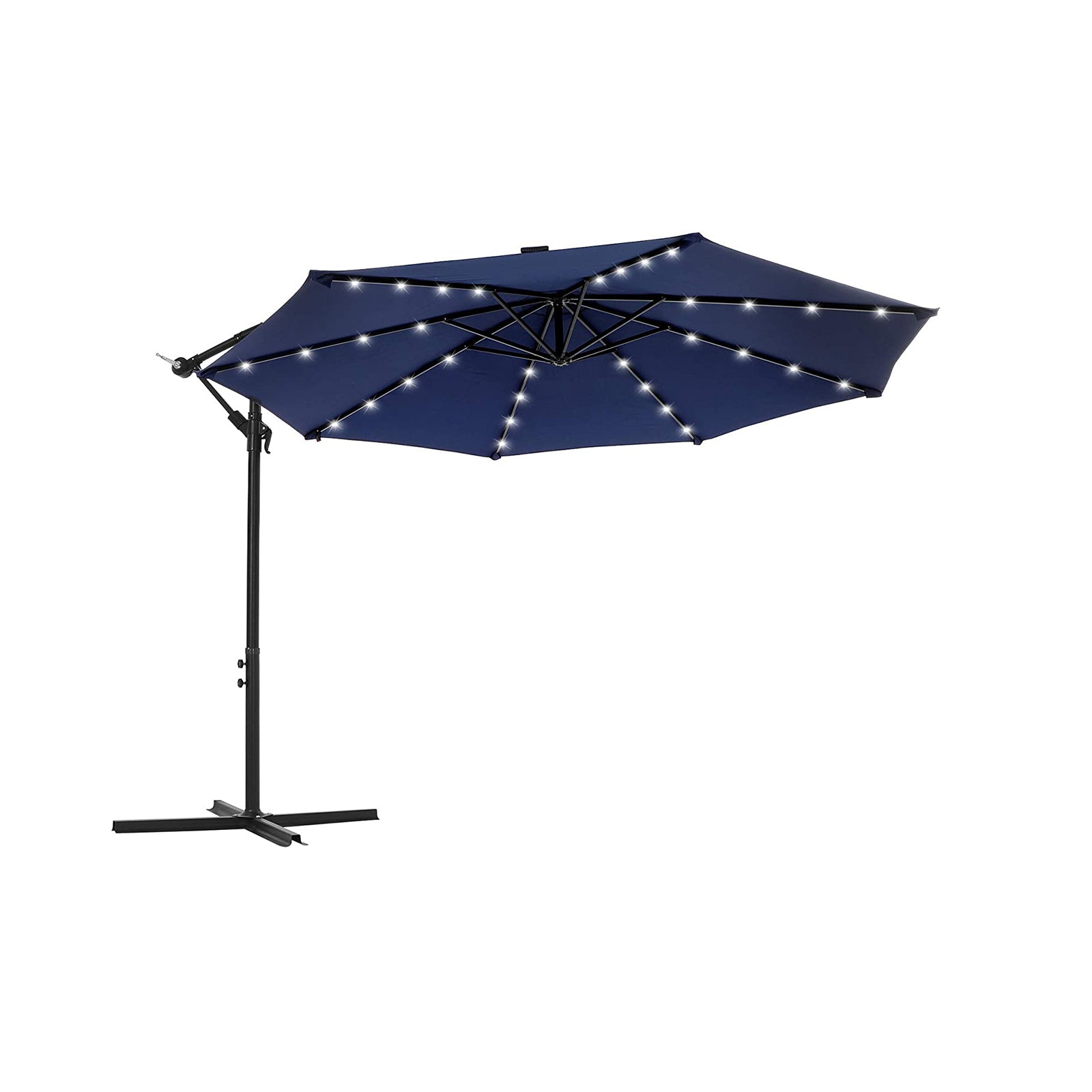 SONGMICS Outdoor Umbrella with Solar-Powered LED Lights