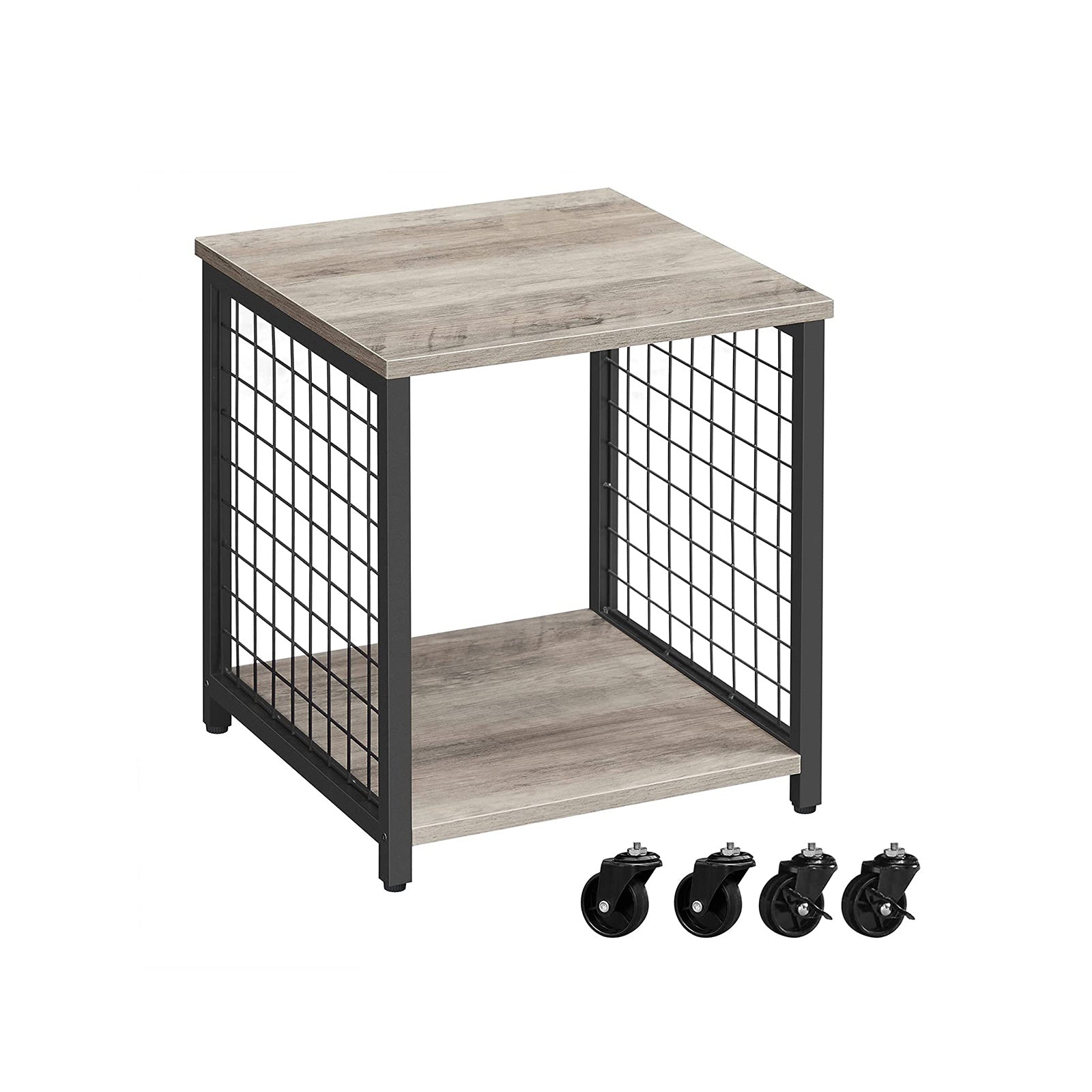 VASAGLE Side Table with Lockable Wheels