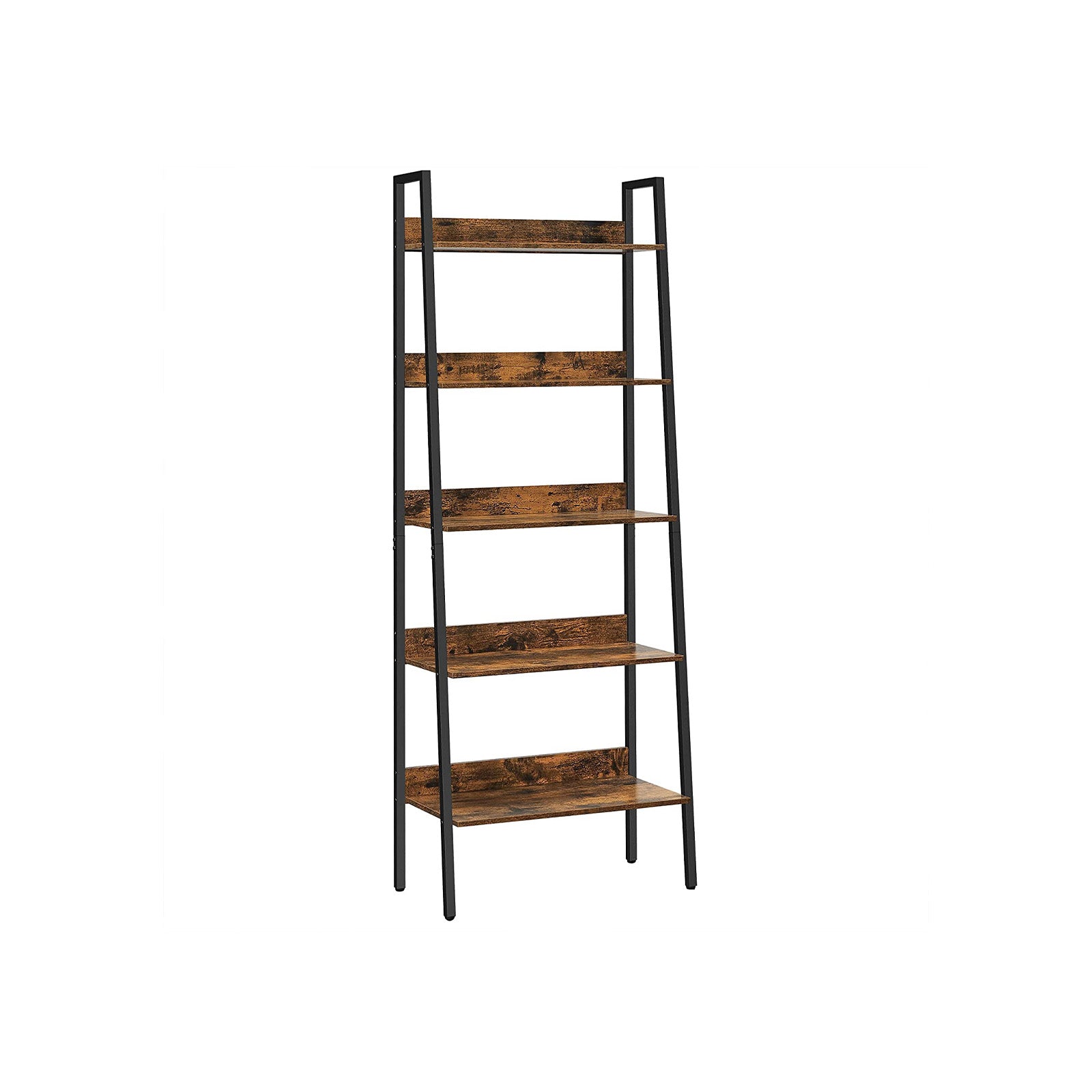 VASAGLE Brown & Black 5-Tier Storage Ladder Shelf