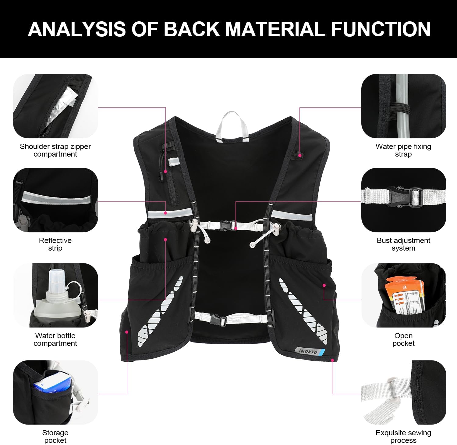 INOXTO  Running Hydration Vest Backpack