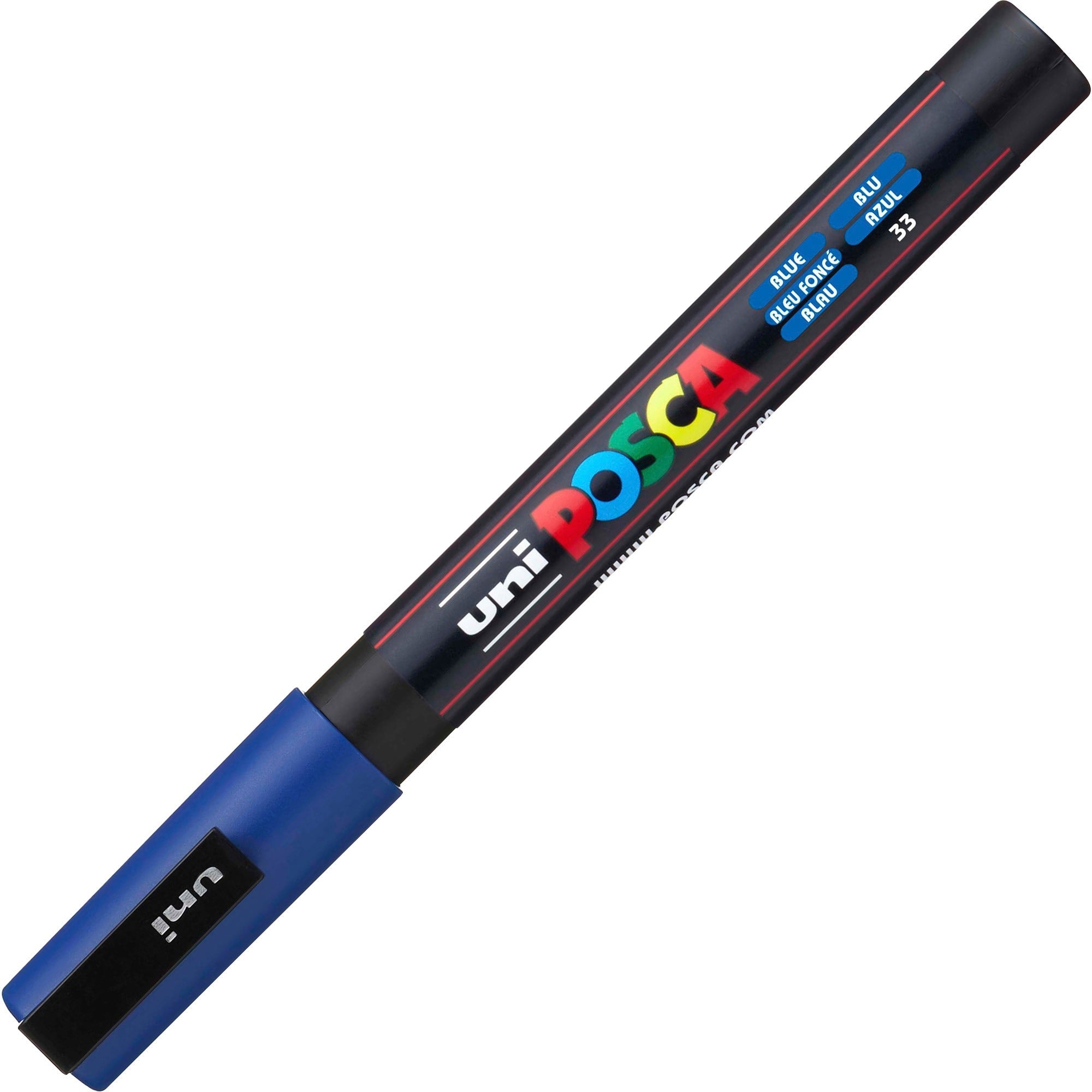 uni?? Posca PC-3M Paint Markers - 6 / PK - Fine Marker Point - Blue Water Based, Pigment-based Ink - 6 / Pack