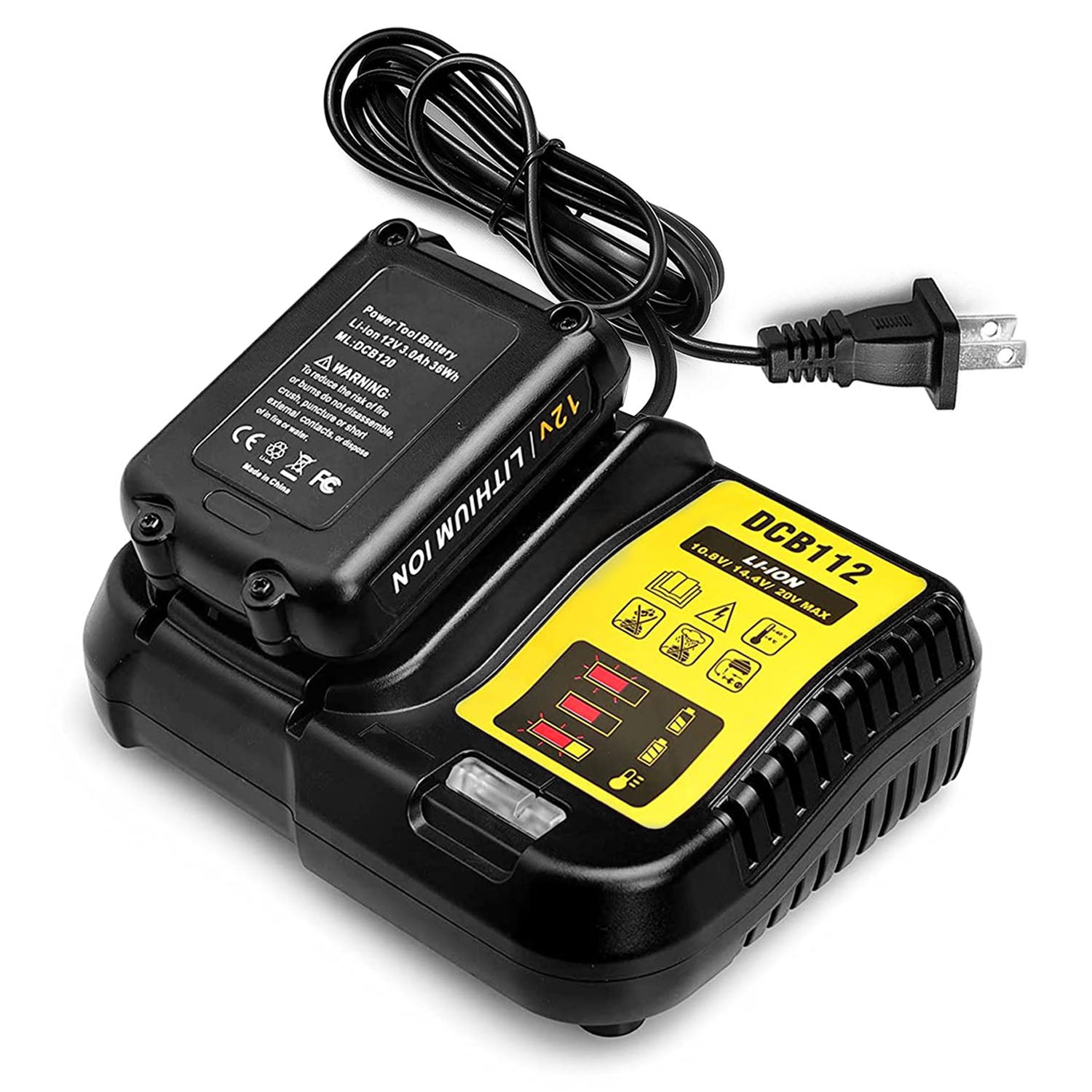 Rapid Charger Replacement Fit for Dewalt 10.8-20V Battery DCB107 DCB101 DCB200 DCB205