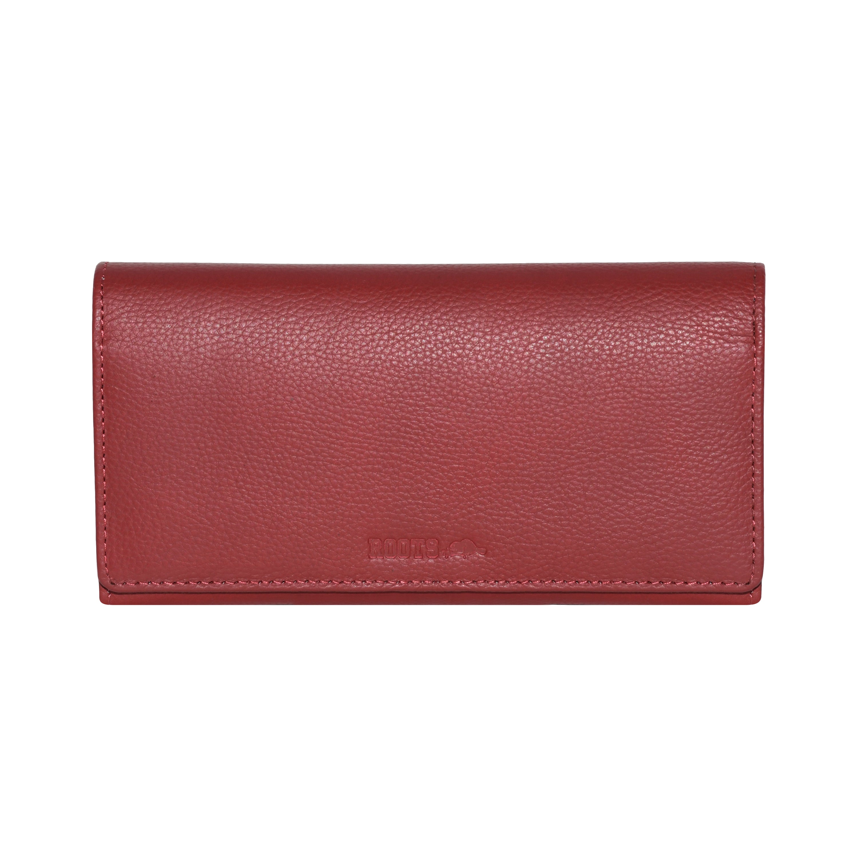 Roots Ladies Large Clutch Wallet with Removable Checkbook