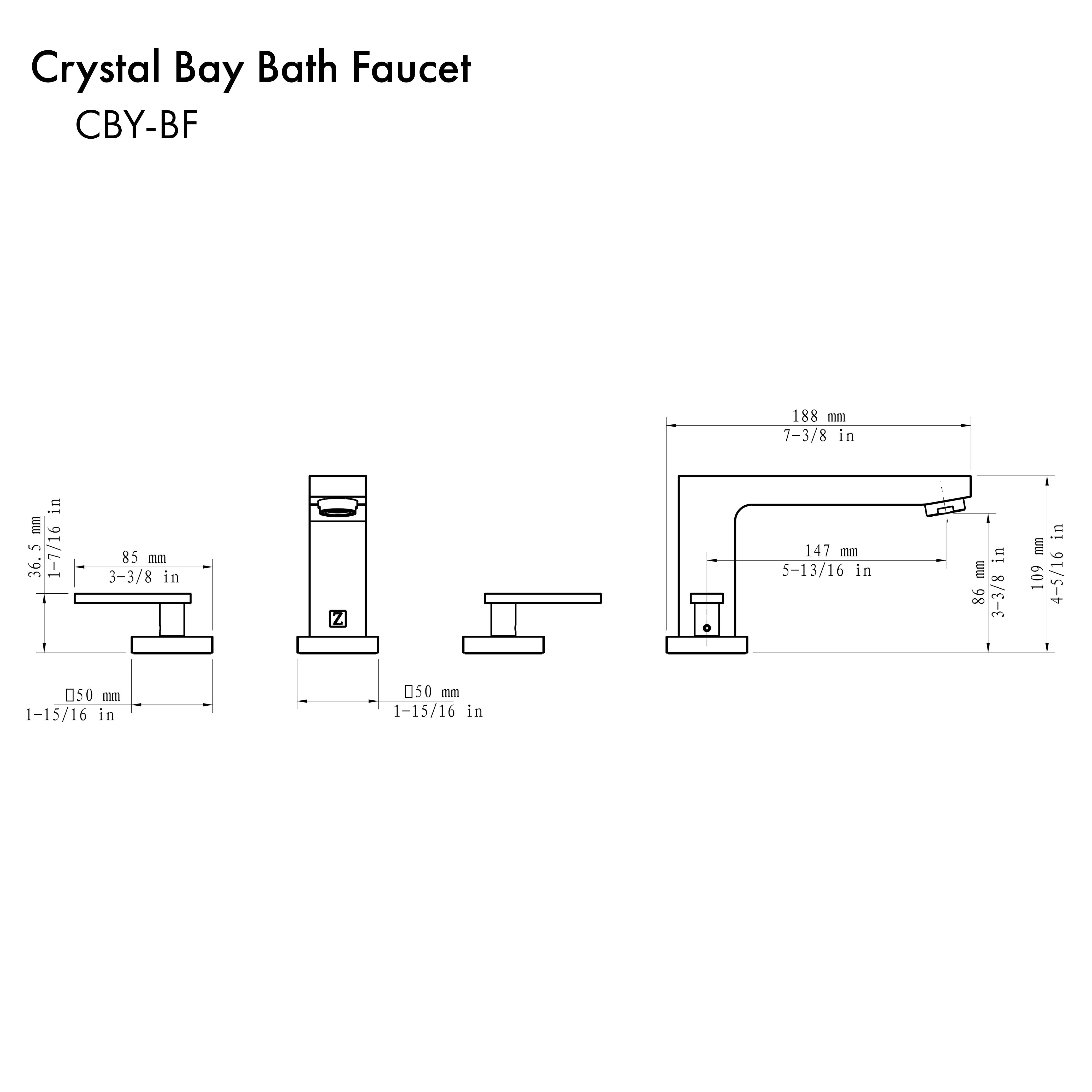 ZLINE Crystal Bay Bath Faucet in Brushed Nickel (CBY-BF-BN)