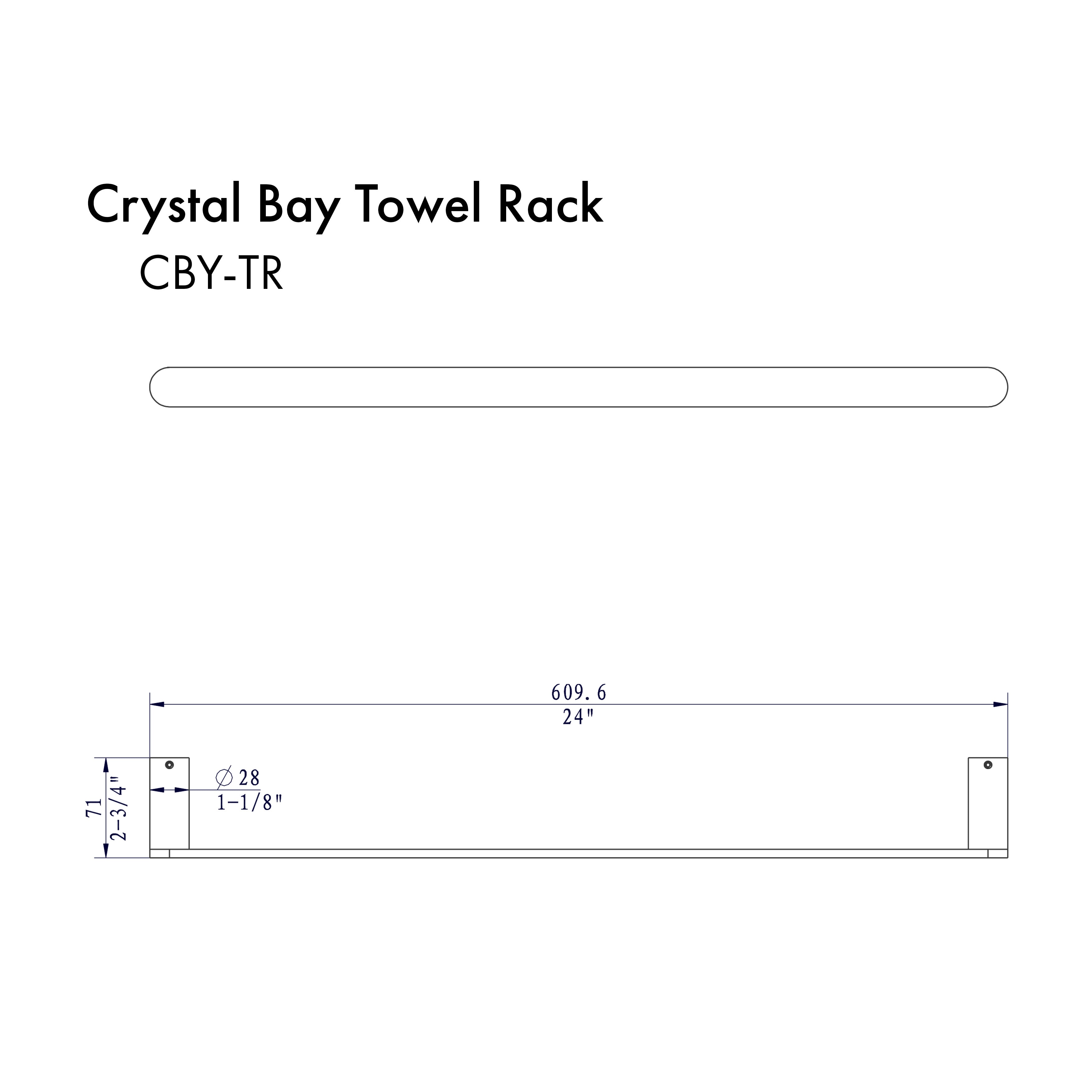 ZLINE Crystal Bay Towel Rail in Chrome (CBY-TR-CH)