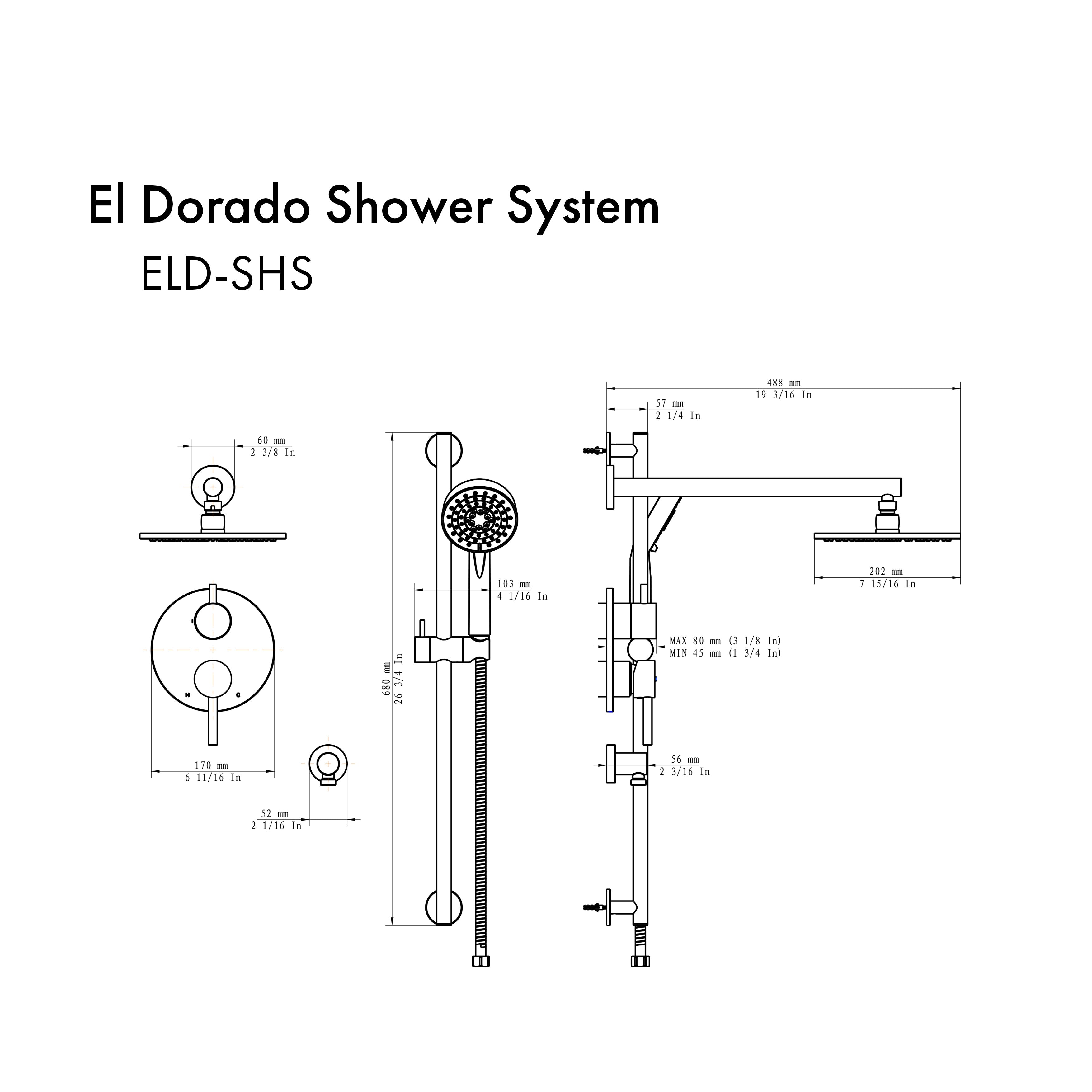 ZLINE El Dorado Shower System in Matte Black (ELD-SHS-MB)