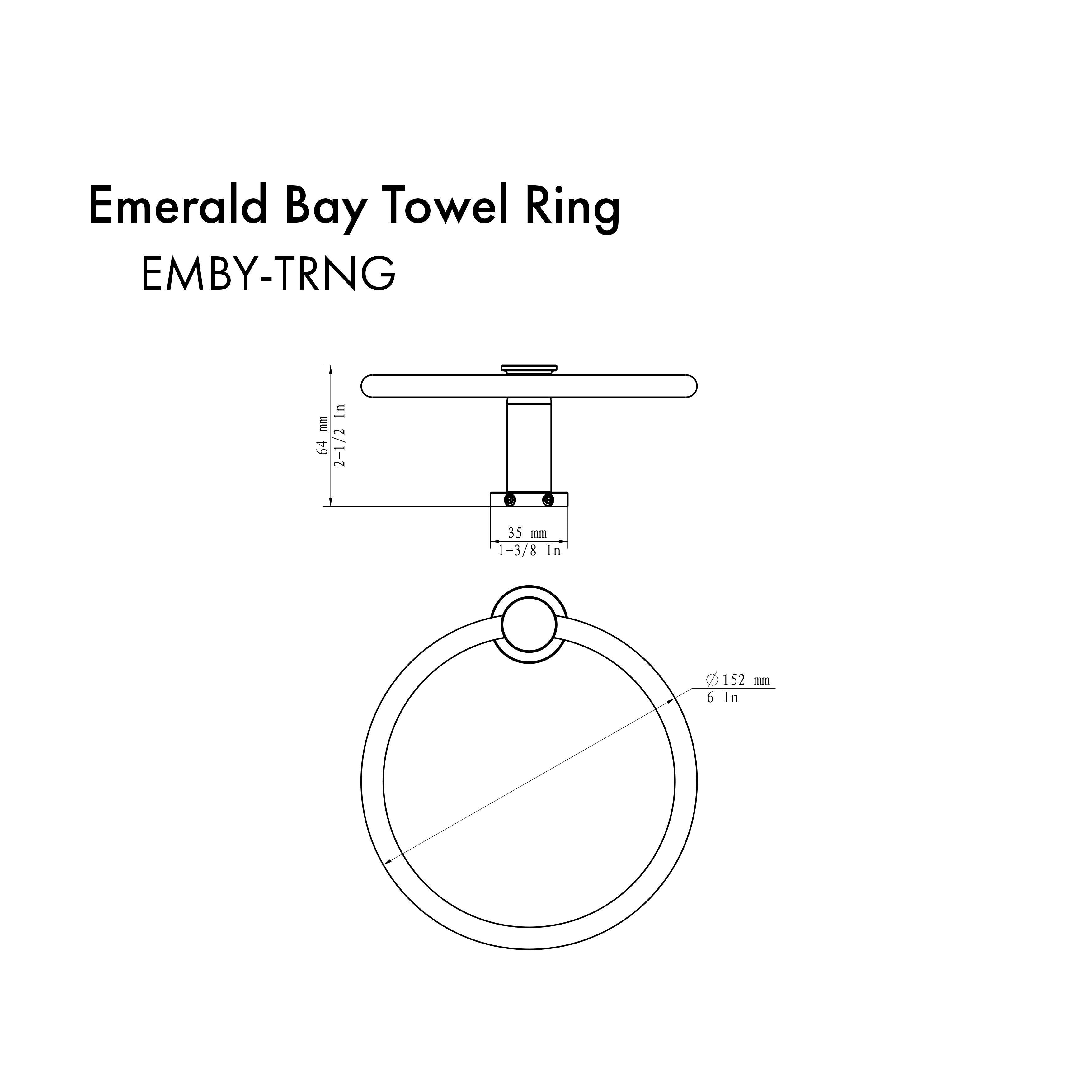 ZLINE Emerald Bay Towel Ring in Polished Gold (EMBY-TRNG-PG)