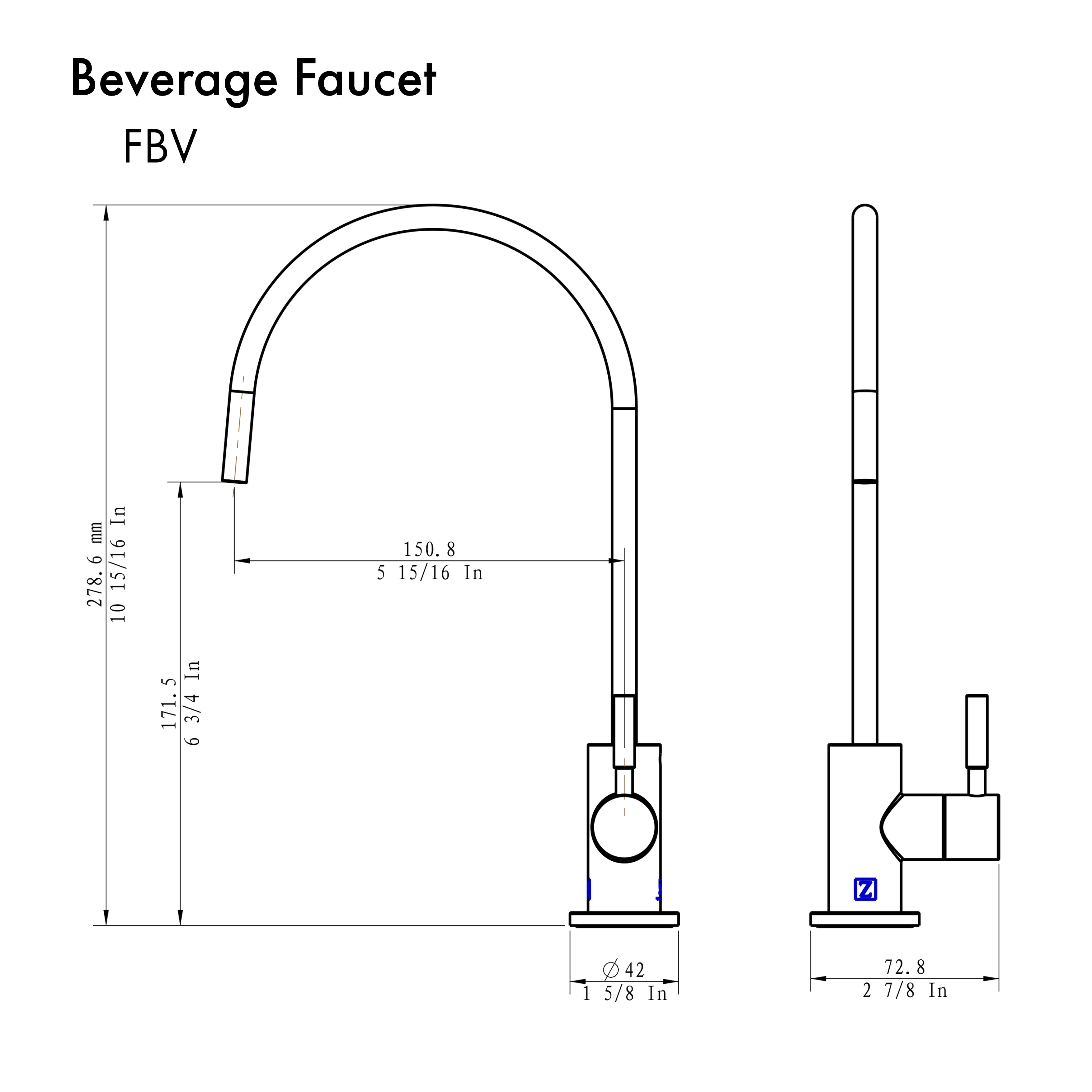 ZLINE Drink Faucet in Polished Gold (FBV-PG)