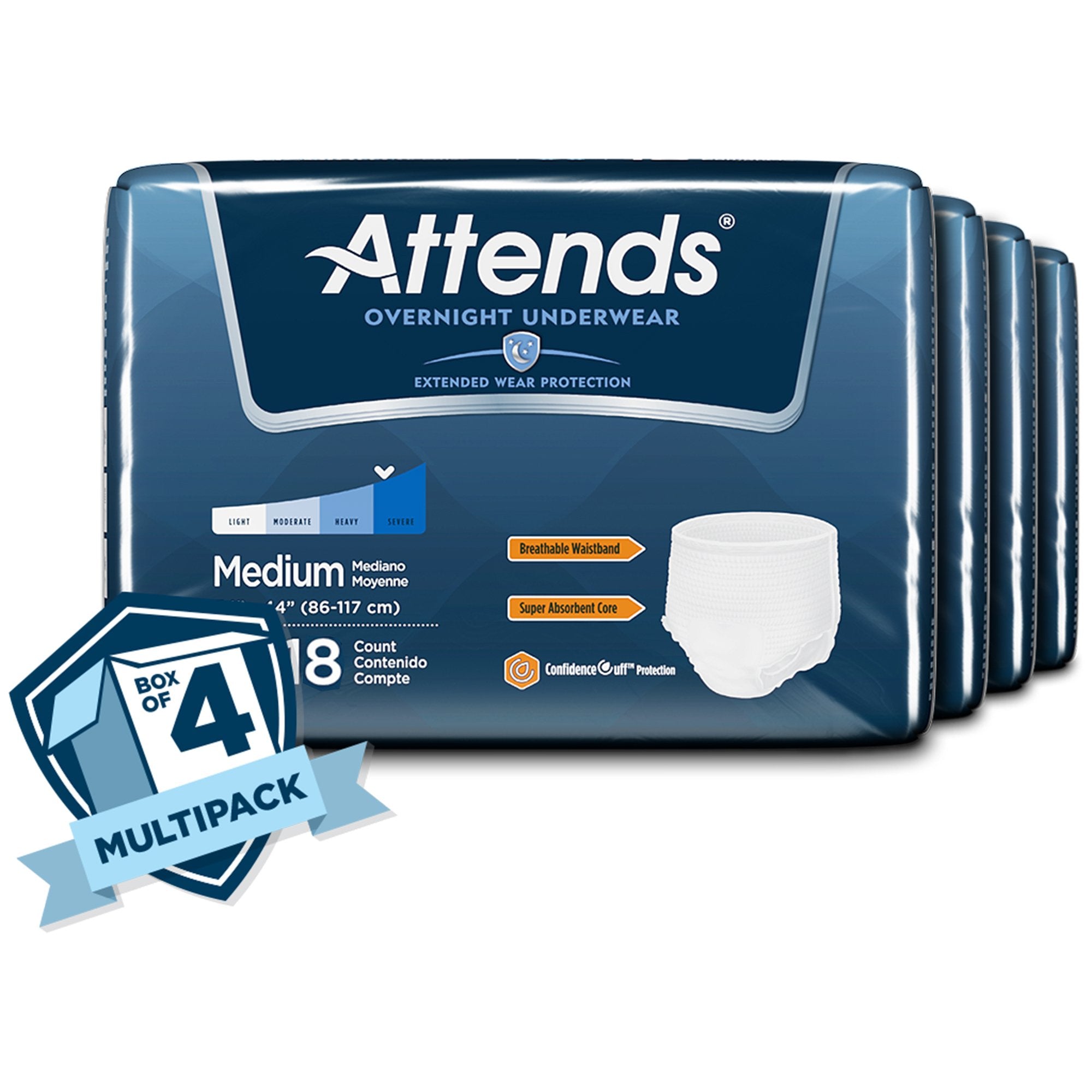 Attends? Briefs with Overnight Protection, Medium