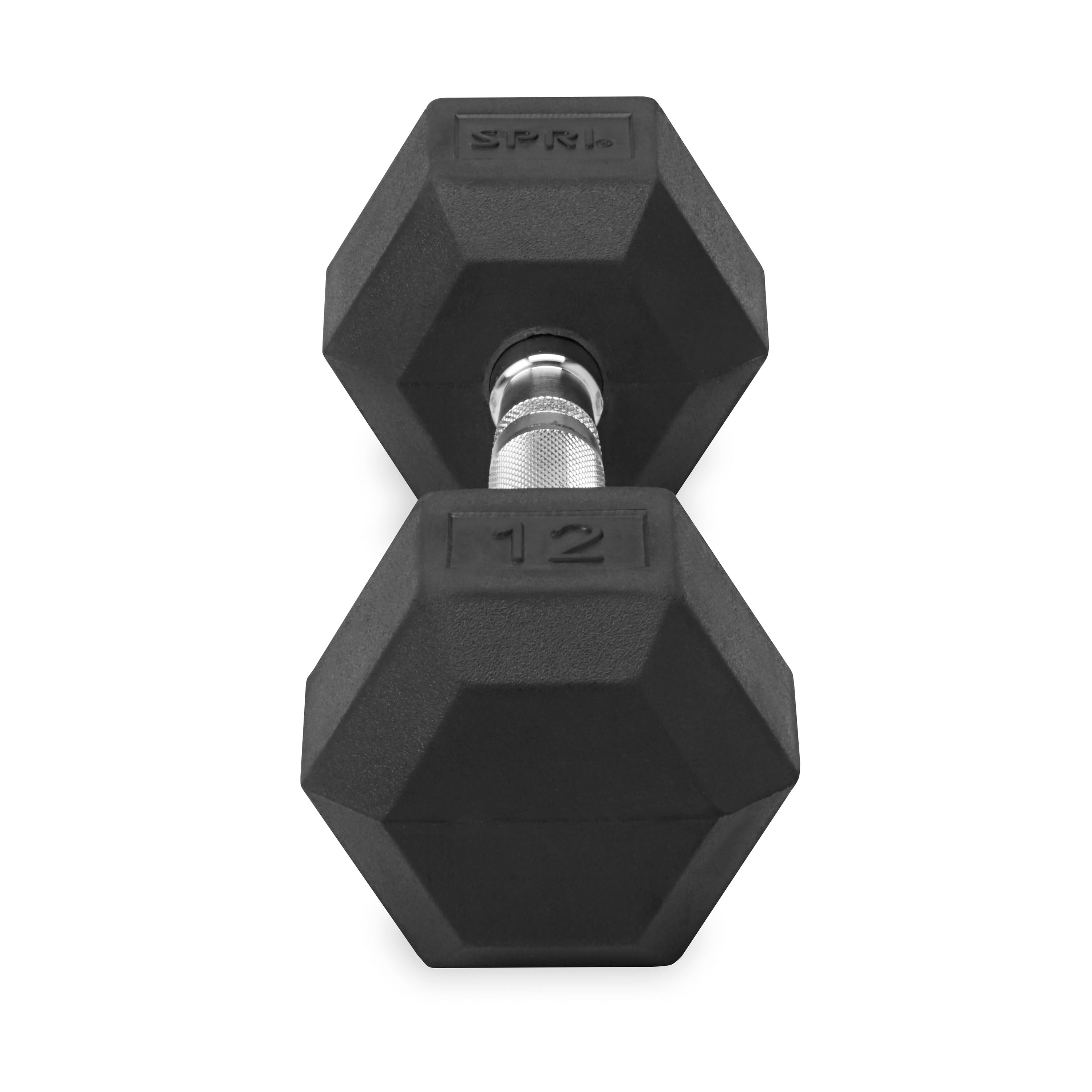 Deluxe 6-Sided Rubber Dumbbells - 3-25 lb. Pairs
