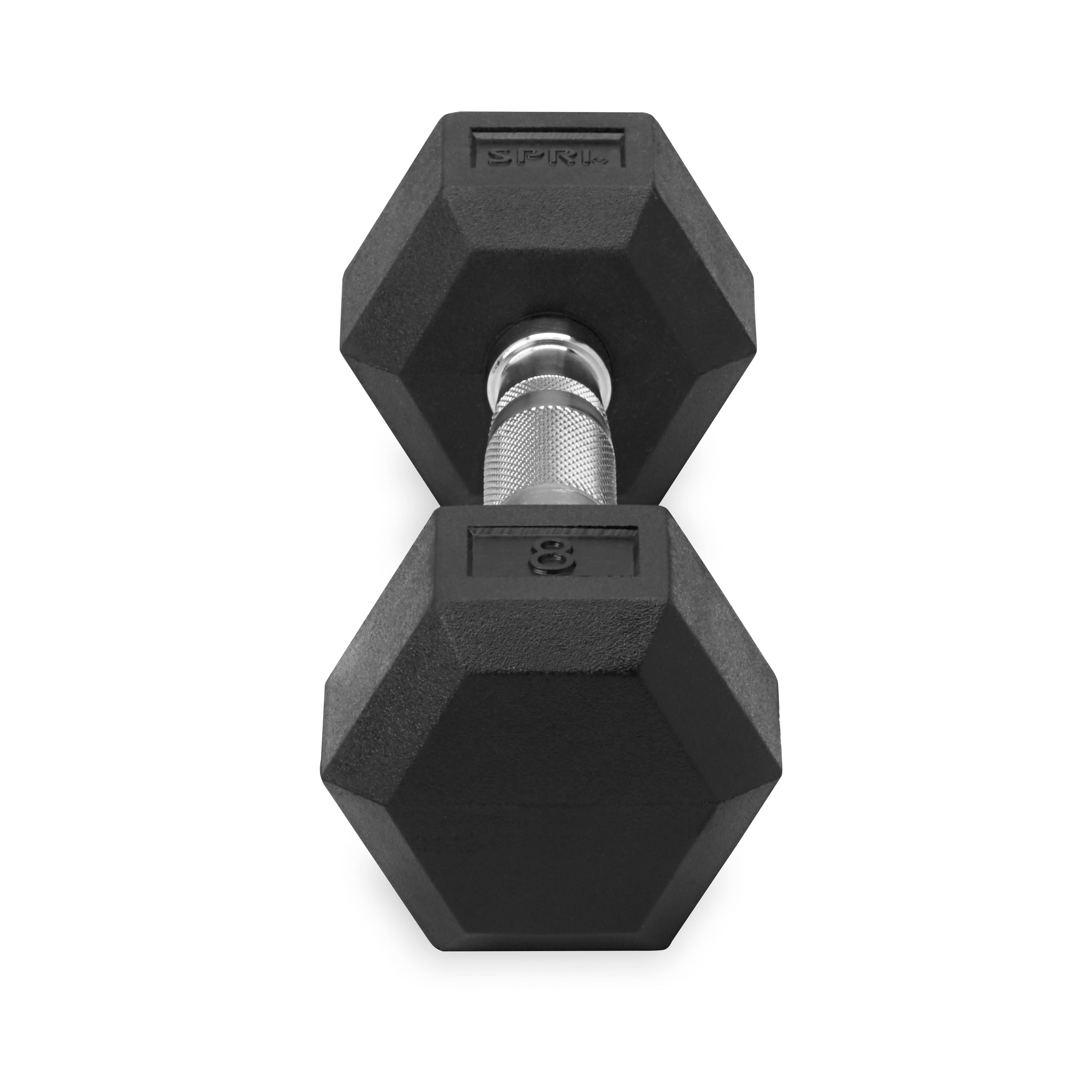 Deluxe 6-Sided Rubber Dumbbells - 3-25 lb. Pairs