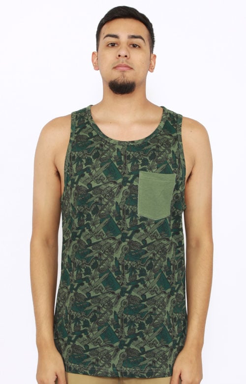 Smokers Only Pocket Tank Top - Green