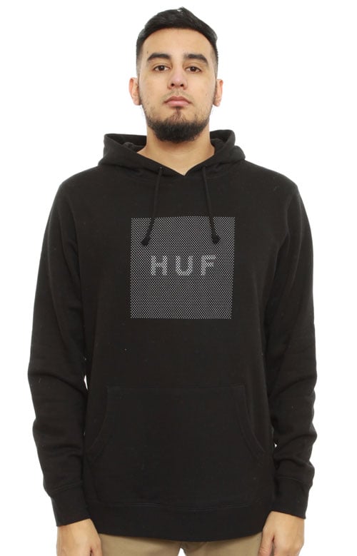 Stars Box Logo Pullover Hoodie - Black