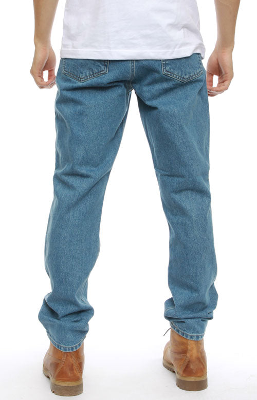 (B18) Straight/Traditional Fit Tapered Leg Jeans - Stonewash